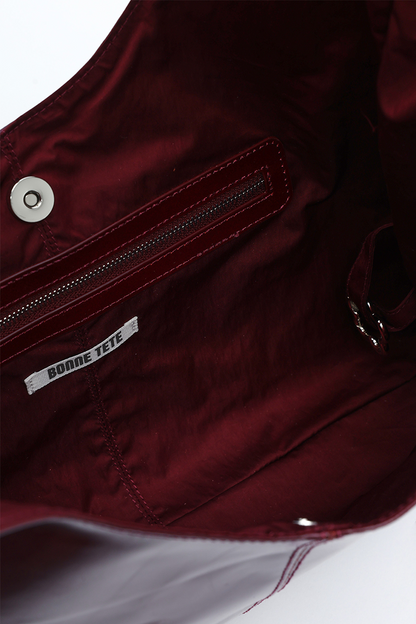 Leather Porter Bag - CHERRY
