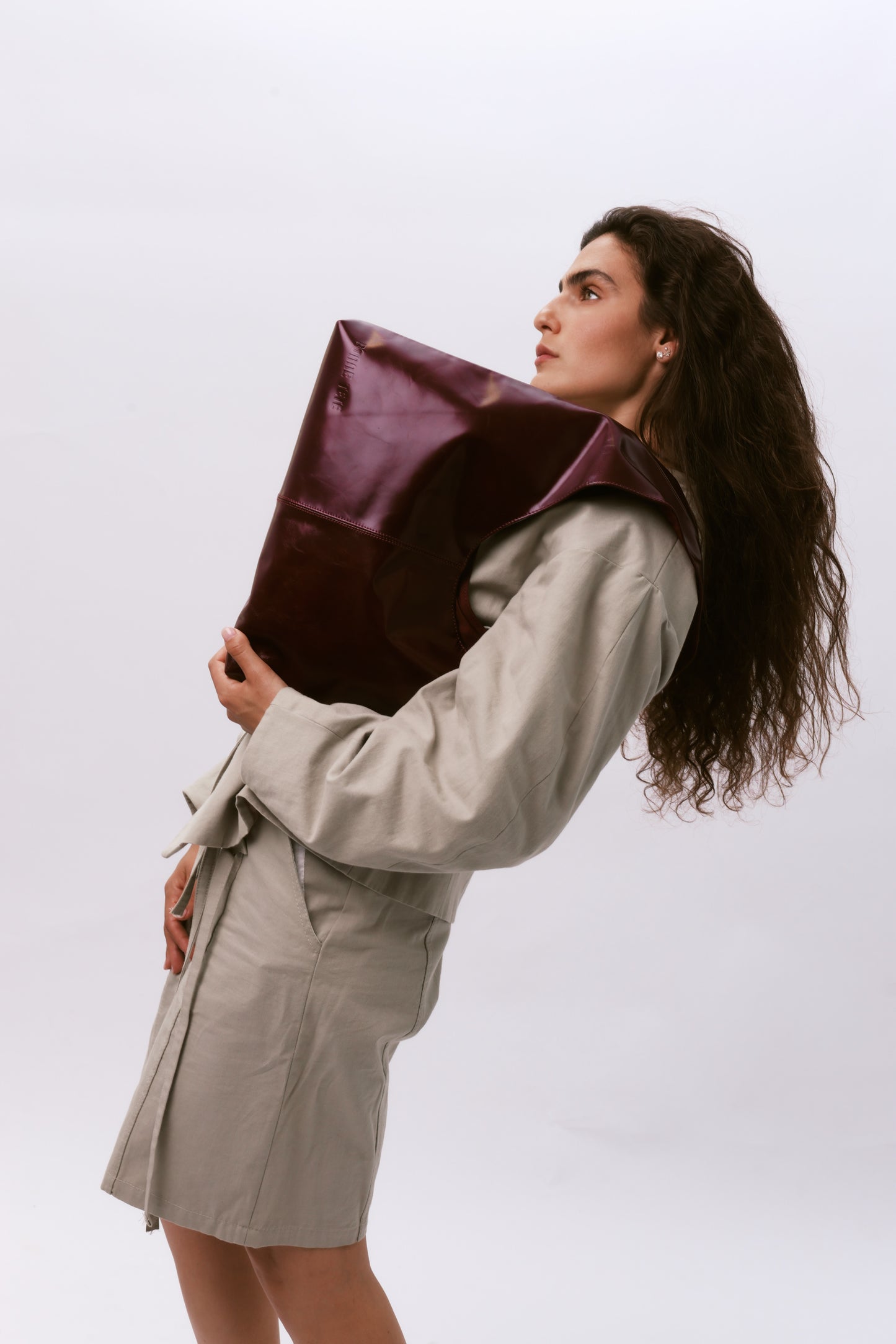 Leather Porter Bag - CHERRY